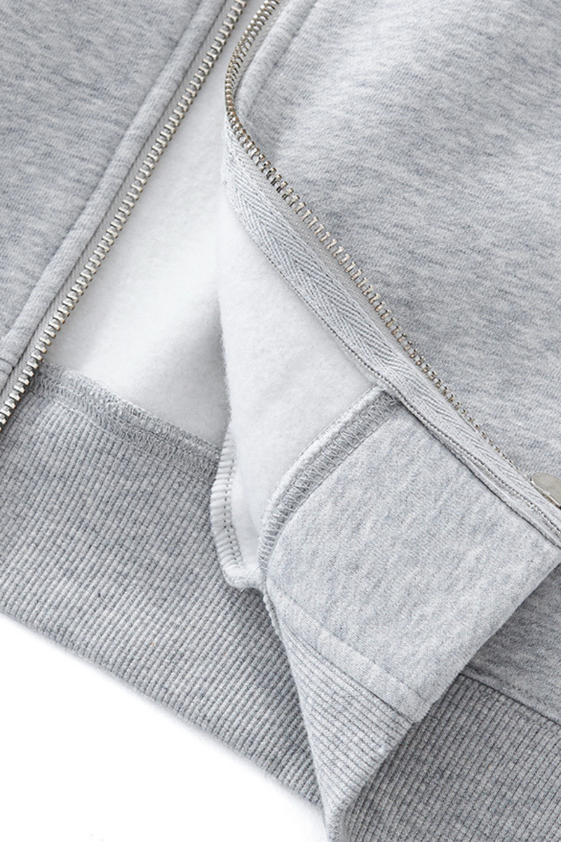 Men's Streetwear Stand Collar Fleece-Lined Zipper Jacket