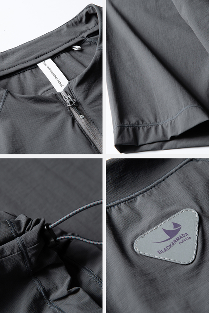 Unisex Half Zip Loose Wicking Cooling Quick Dry Tee
