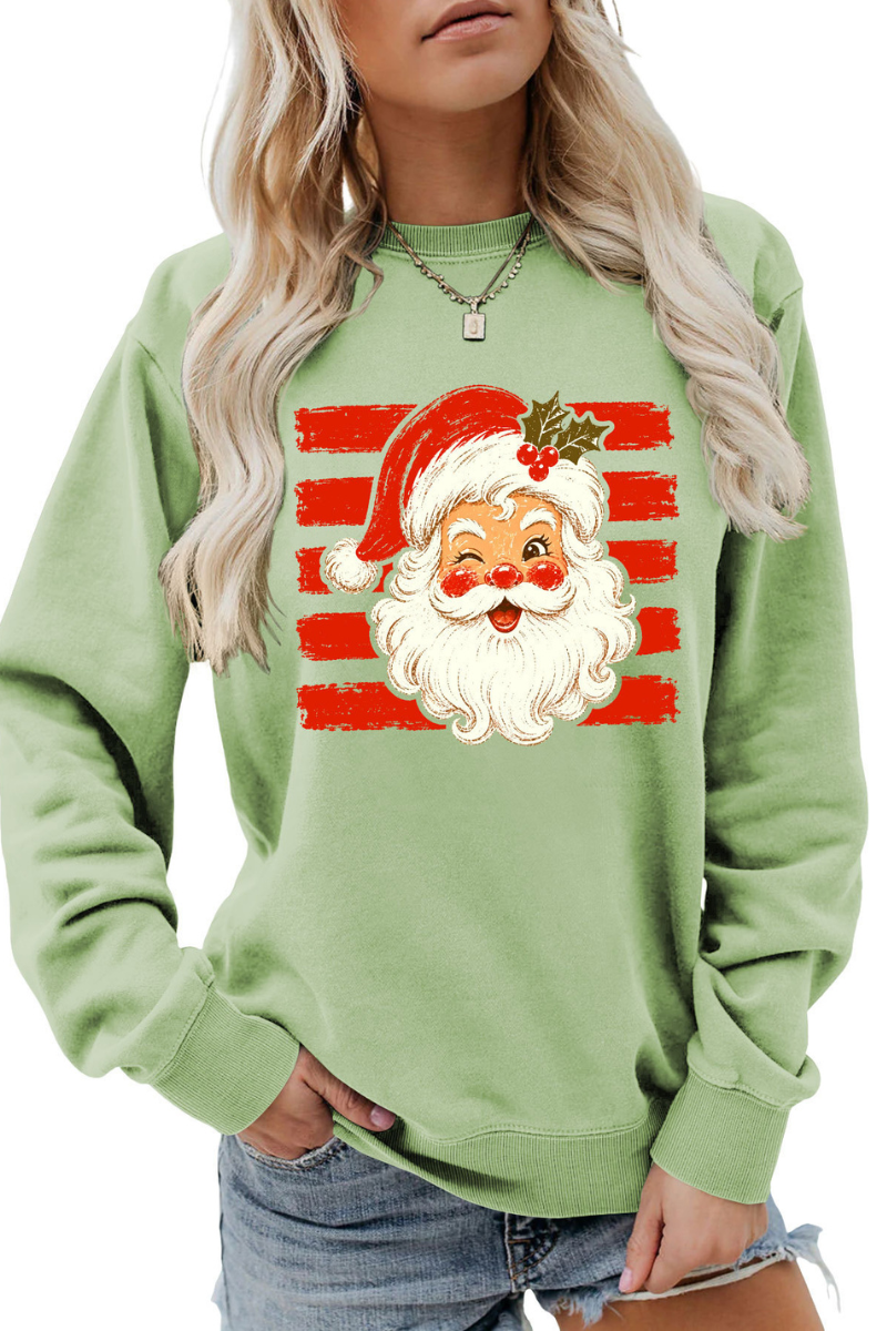 Women Fall Clothing Christmas Santa Graphic Sweatshirt