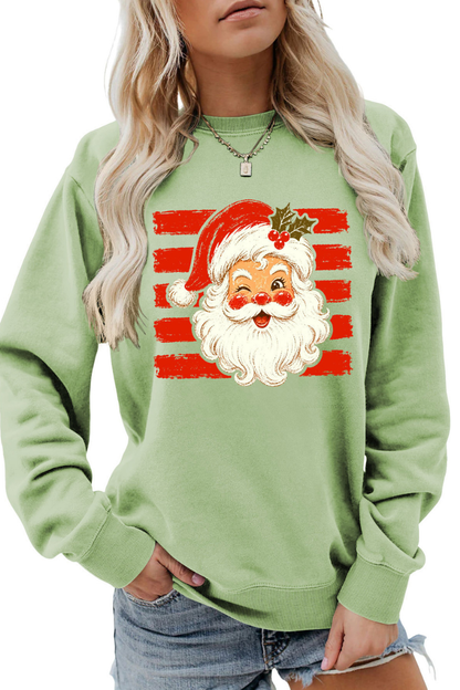 Women Fall Clothing Christmas Santa Graphic Sweatshirt