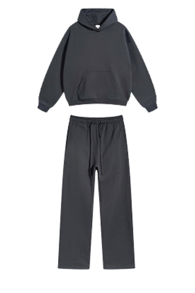 Women's Fall Winter 430g Terry Drawstring Hoodie Set