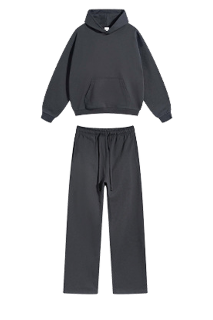 Women's Fall Winter 430g Terry Drawstring Hoodie Set