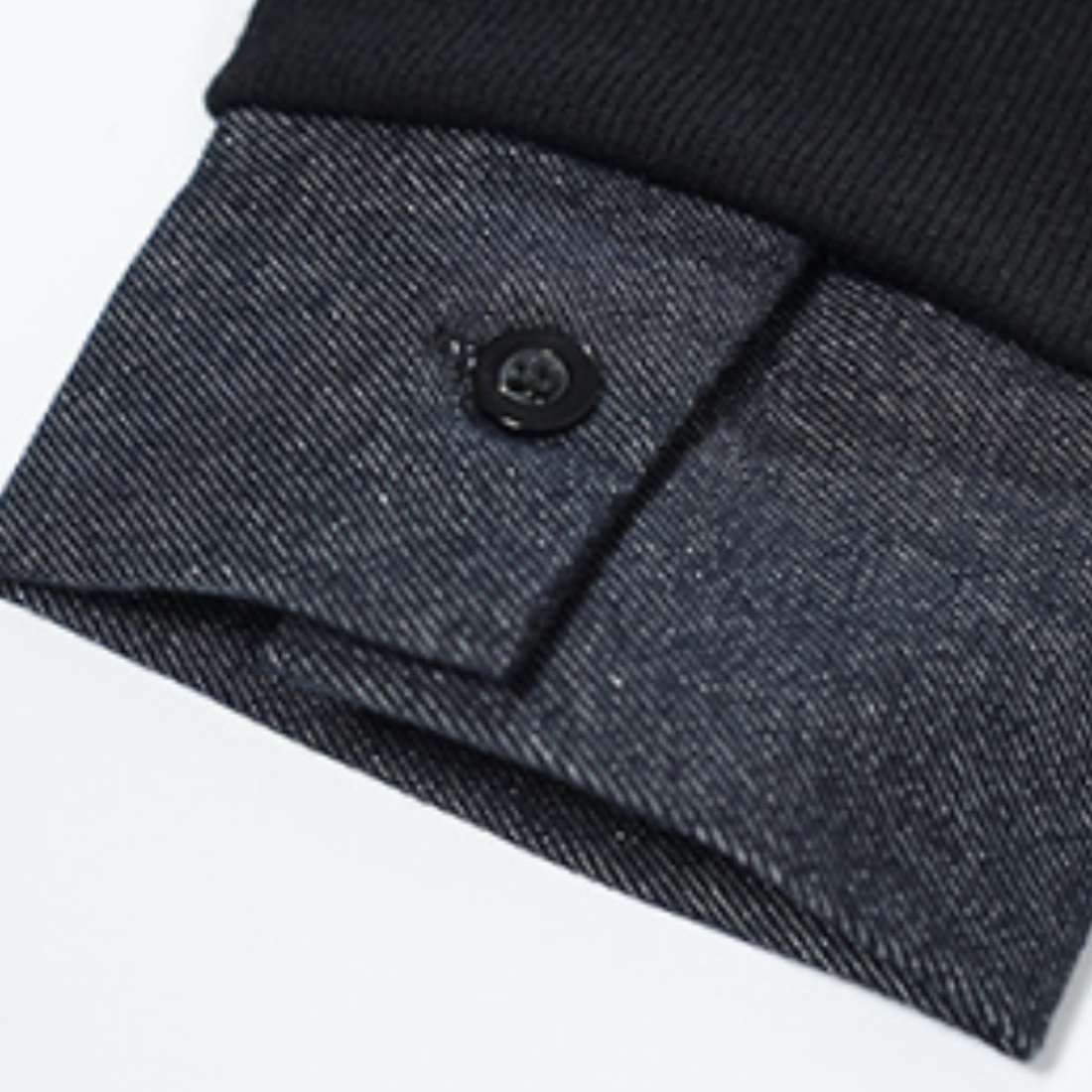 Men's Spring Denim-Collar Half-Button Loose Polo Sweatshirt