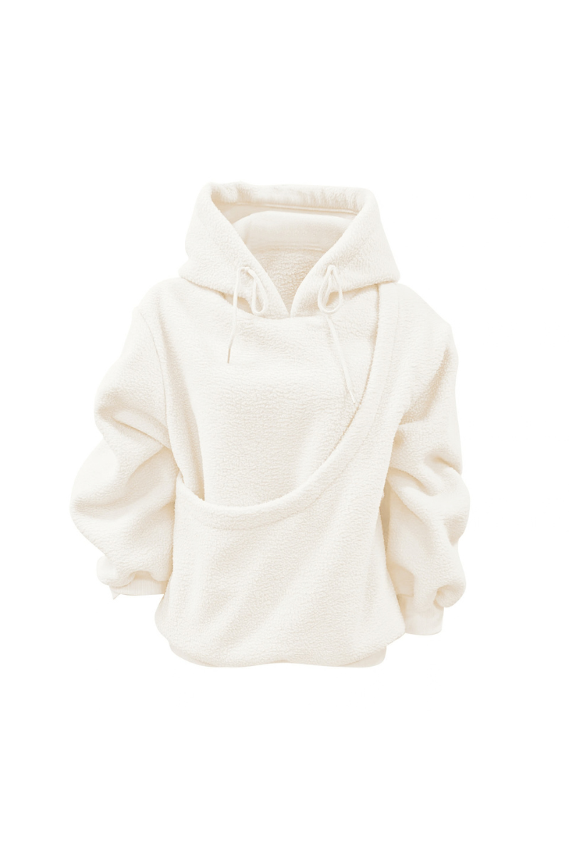 Women Fall Clothing Alpaca Fleece Pet Pocket Hoodie