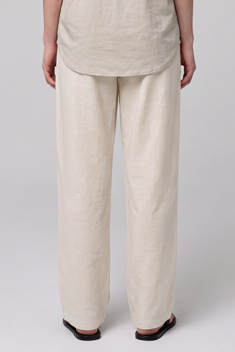 Men's Summer Lyocell-Linen Elastic-Waist Wide-Leg Pants