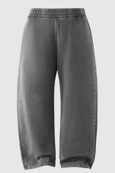 Men's Cotton Streetwear Washed Worn-Out Curved-Blade Pants
