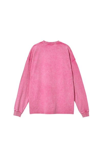 Unisex Fall 250gsm Cotton Wax Washed Long Sleeve Tee