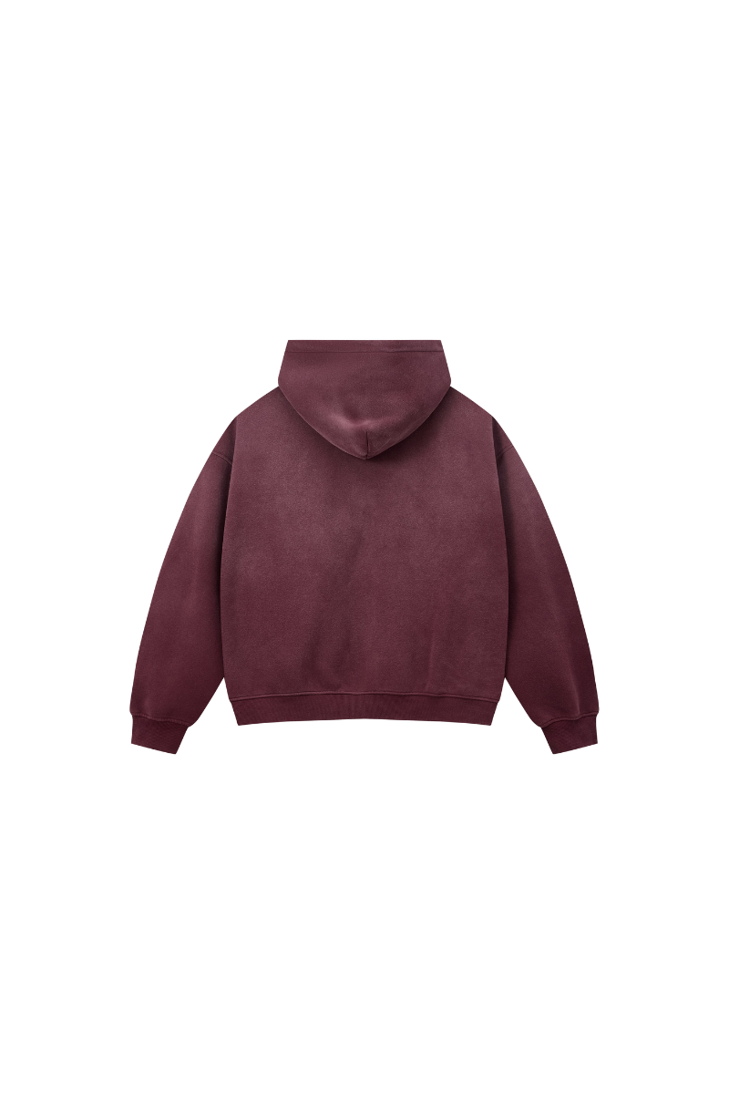 Women Fall Clothing Spray Wash Distressed Zip Hoodie
