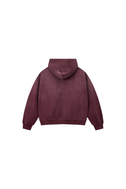 Women Fall Clothing Spray Wash Distressed Zip Hoodie