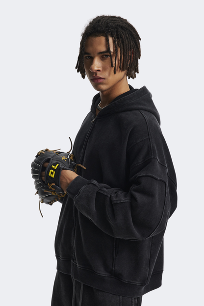 Men's Cotton Streetwear Full Zipper Hooded Jacket