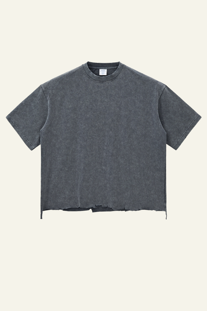 Men's Cotton Frayed Streetwear Washed T-Shirt