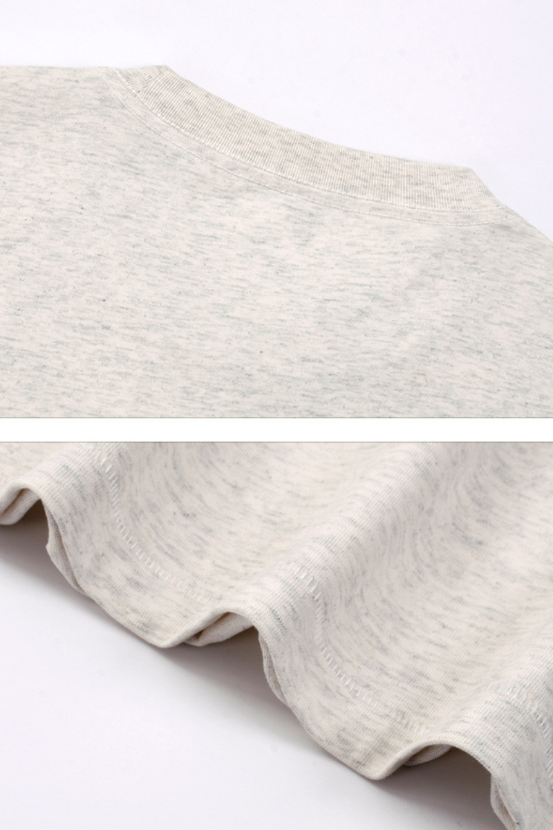 Men's Summer 260g Solid Cotton Loose Cuffed Tee