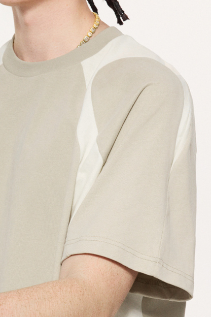 Men's Summer 230g Cotton Colorblock Raglan Loose Crew Tee
