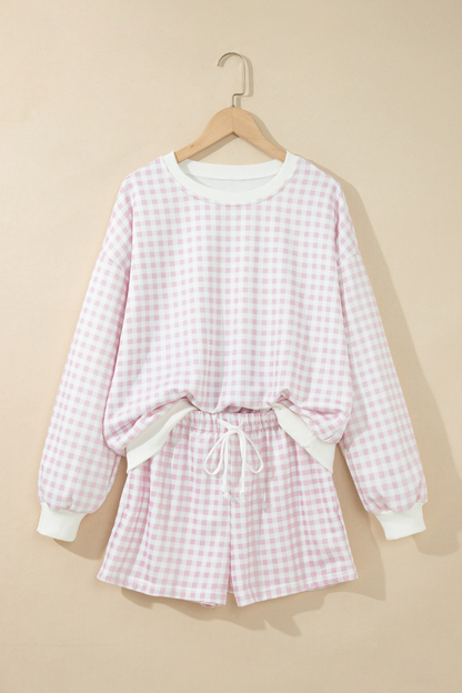 Women's Plaid Multi Pocket Fall Casual 2 Piece Set