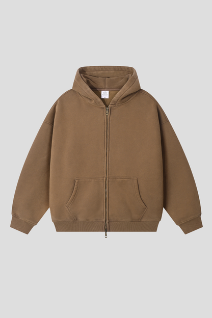 Men's Fall Winter 360g Washed Batik Fleece Loose Hoodie
