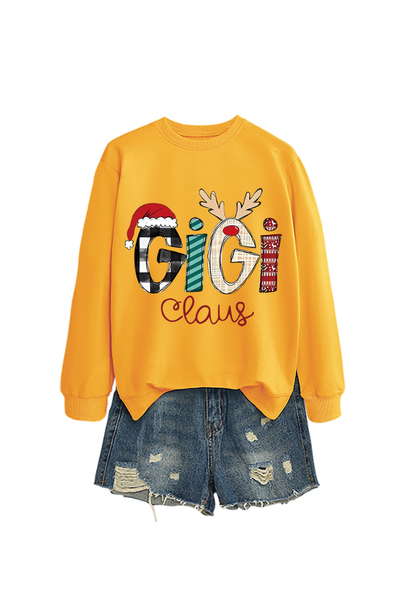 Women's Gigi Claus Loose Long Sleeve Casual Sweatshirt