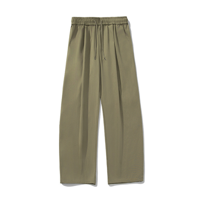 Men's Spring Pleated Loose Curved Wide Solid Pants