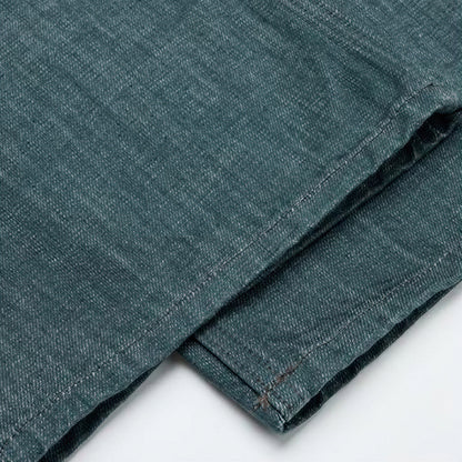 Men's Spring Cotton Button Fly Wide-Leg Flare Denim Jeans