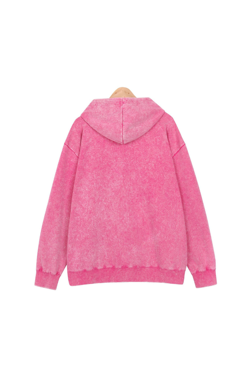 Men Fall 400G Washed Vintage Loopback Pullover Hoodie