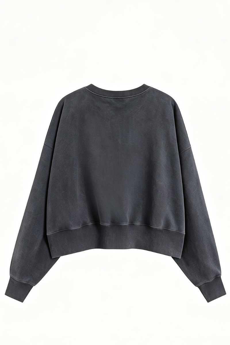 Women's Fall Dazzling-Wash Cropped Crewneck Sweatshirt