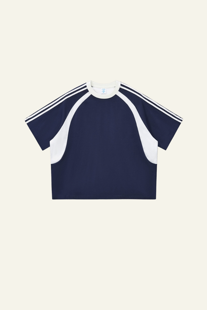 Men's  Cotton Side Striped Color Block Streetwear T-shirt.