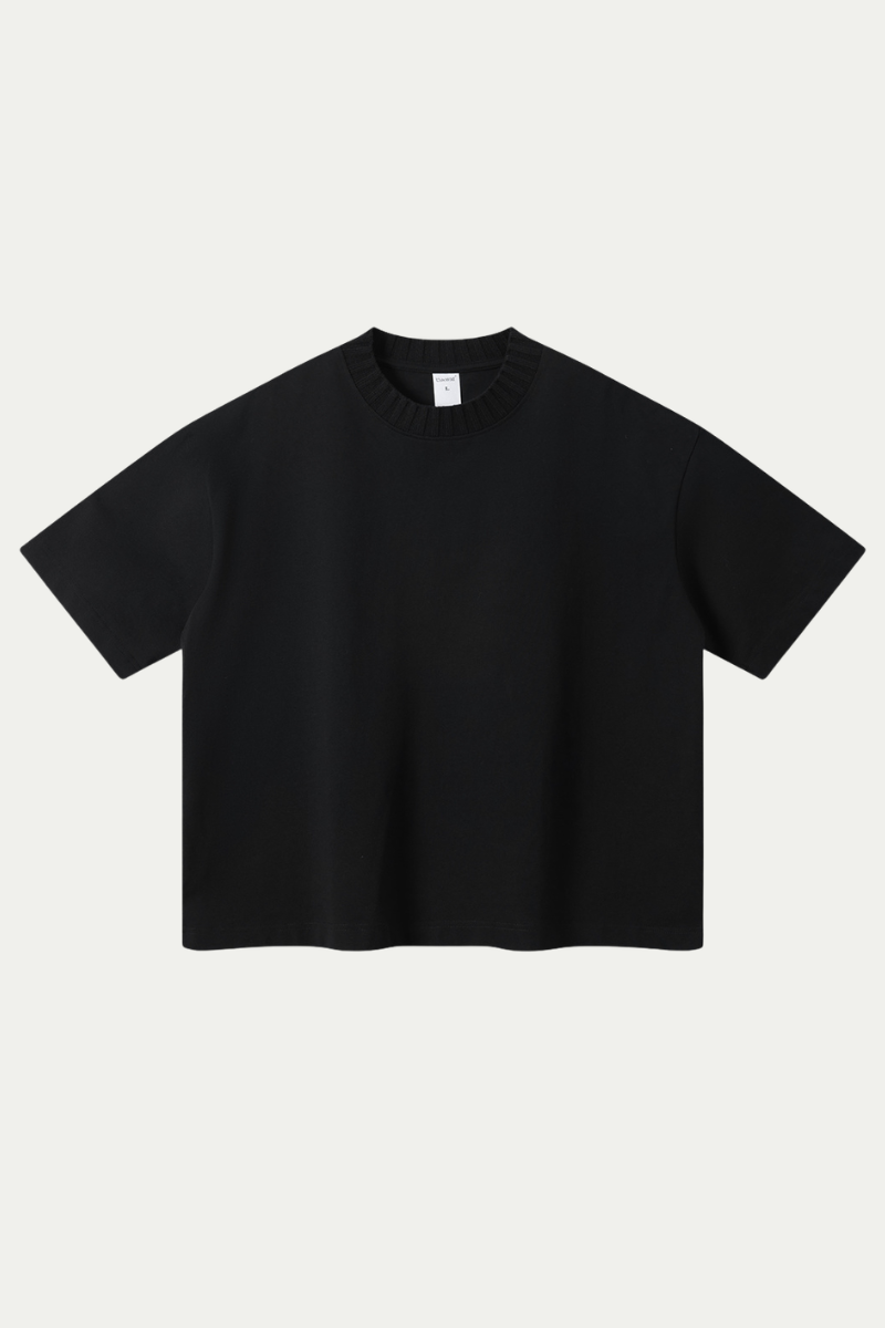Women's 305g Cotton Colorblock Knit Boxy Crewneck Tee