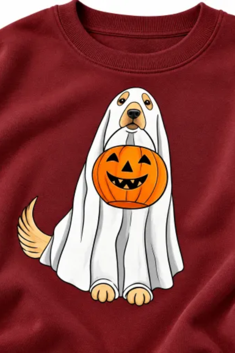 Women Fall Clothing Halloween Ghost Dog Pumpkin Sweatshirt