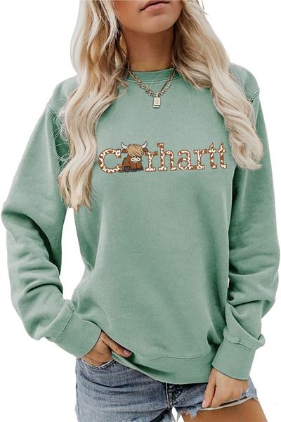 Women Fall Clothing Christmas Highland Cow Sweatshirt