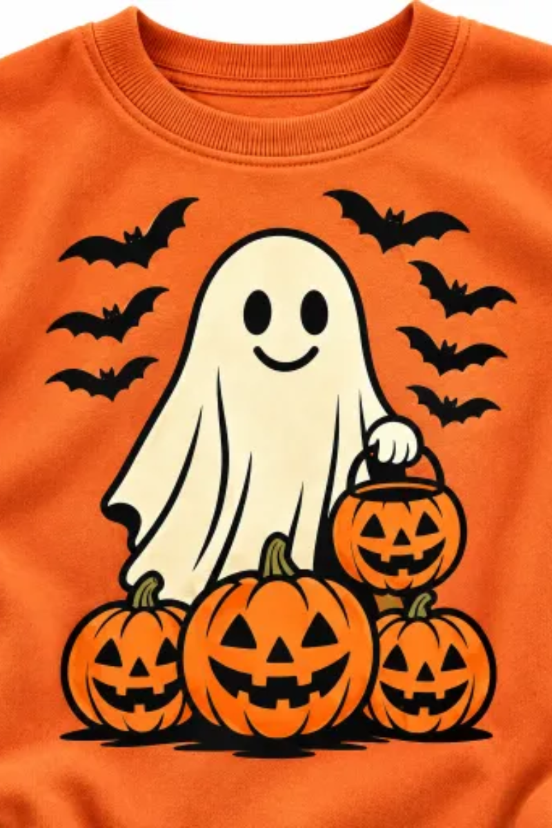 Women Fall Clothing Halloween Ghost Pumpkin Bat Sweatshirt