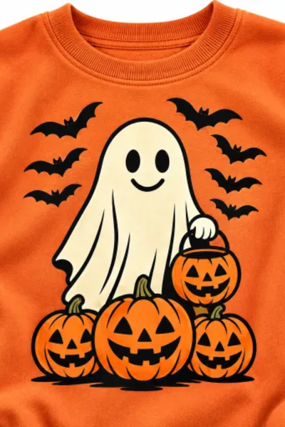 Women Fall Clothing Halloween Ghost Pumpkin Bat Sweatshirt