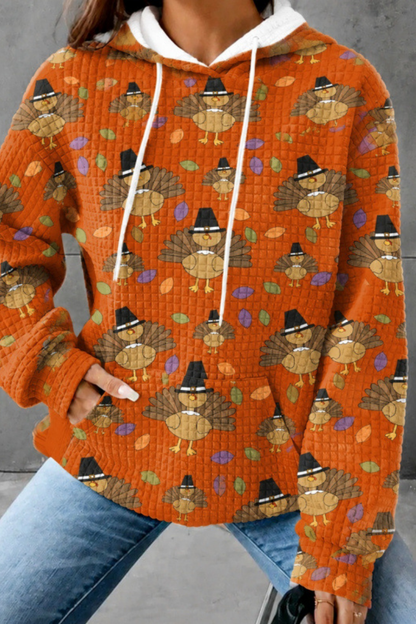 Unisex Fall Clothing Halloween Waffle Knit Graphic Hoodie