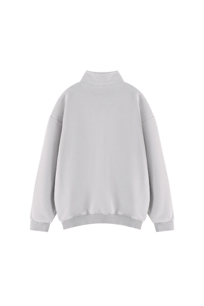 Women Fall Clothing Warm Fleece Vintage Half Zip Sweatshirt