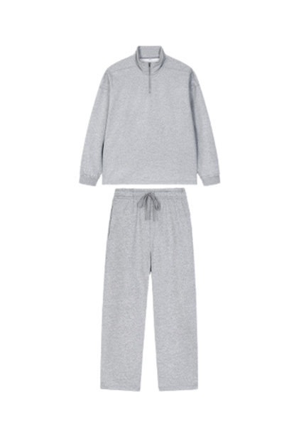 Women's Summer 450g Half Zip Raw Edge Stand Collar Set