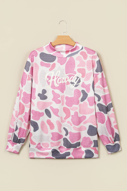 Women's Fall Multi Print Crew Neck Long Sleeve Sweatshirt