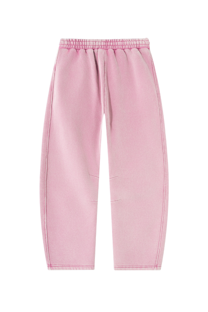 Unisex Fall Clothing Fleece-Lined Curved Wide-Leg Pants