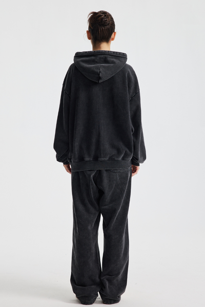 Men's Cotton Streetwear Set:Full Zipper Hooded Jacket  And Sweatpants