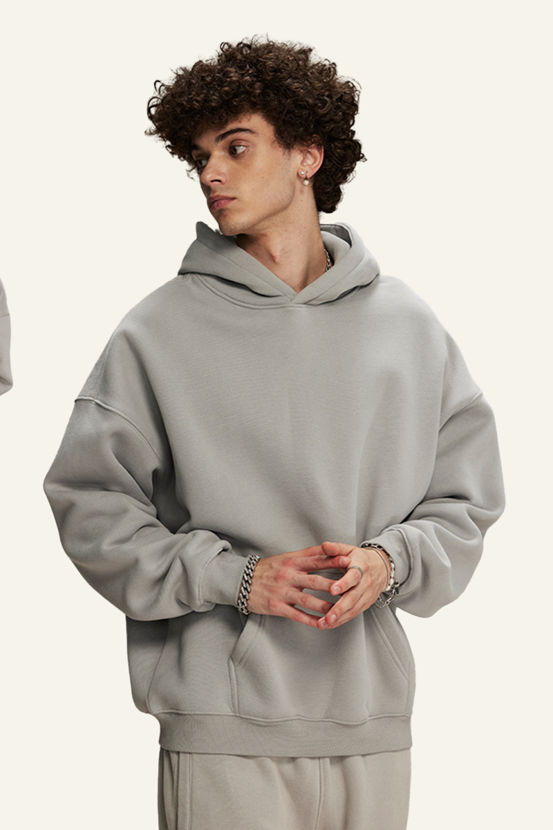 Men's Streetwear 350G Heavyweight Oversize Solid Hoodie