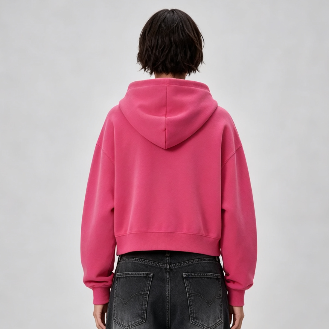 Women's Fall Dazzling-Wash Cropped Pullover Hoodie