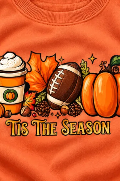 Women Fall Clothing Pumpkin Football Coffee Sweatshirt