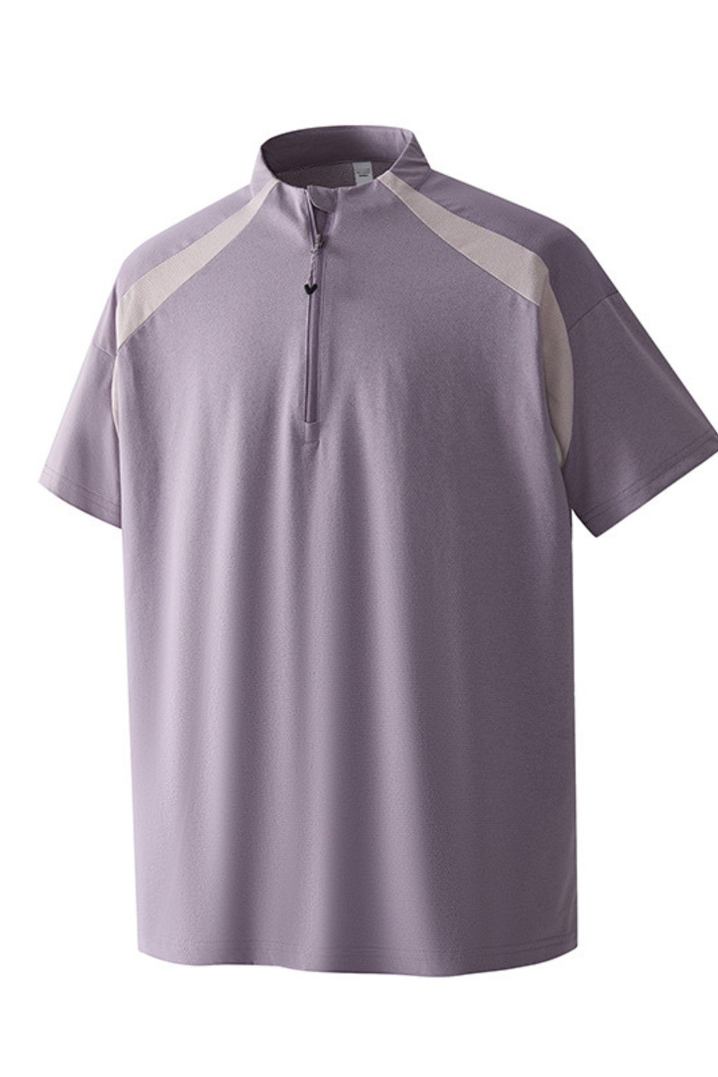 Men's Summer Outdoor Mint Half Zip Quick Dry Tee