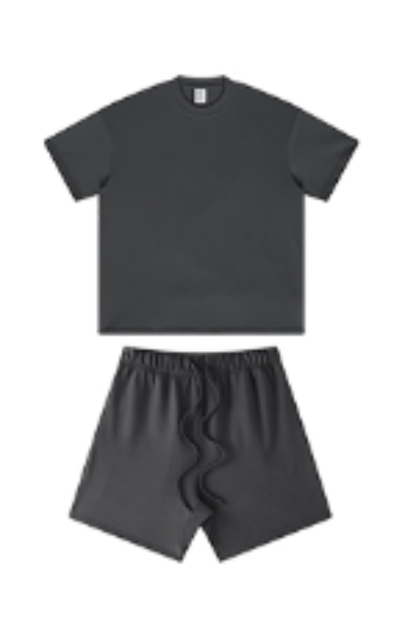 Men's Summer Heavy Solid Outdoor Street Tee & Shorts Set