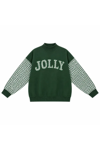 Women Fall Clothing Christmas Merry Plaid Sweatshirt