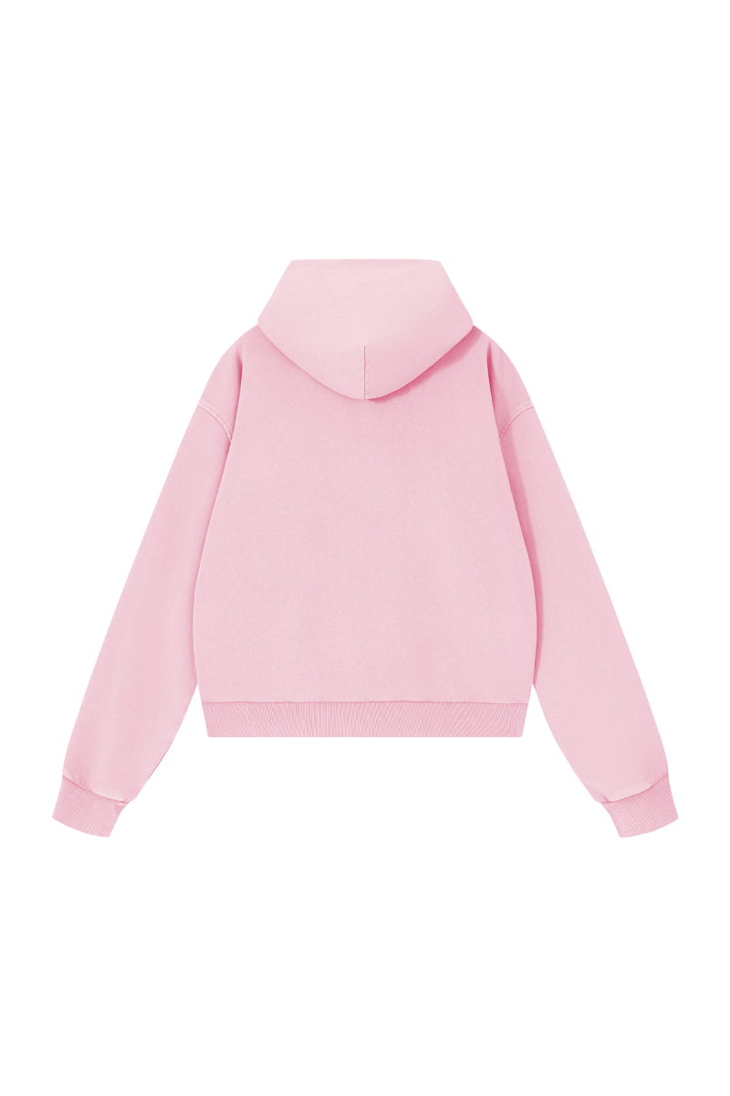 Unisex Fall Washed Vintage Boxy Double Zip Hoodie