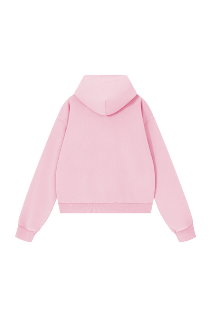 Unisex Fall Washed Vintage Boxy Double Zip Hoodie