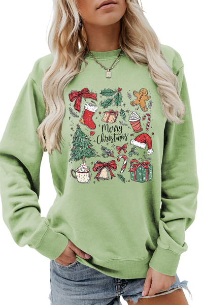 Women Fall Clothing Merry Christmas Gift Graphic Sweatshirt