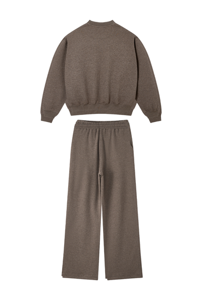 Women Fall Clothing Heathered Crewneck Sweatshirt Set