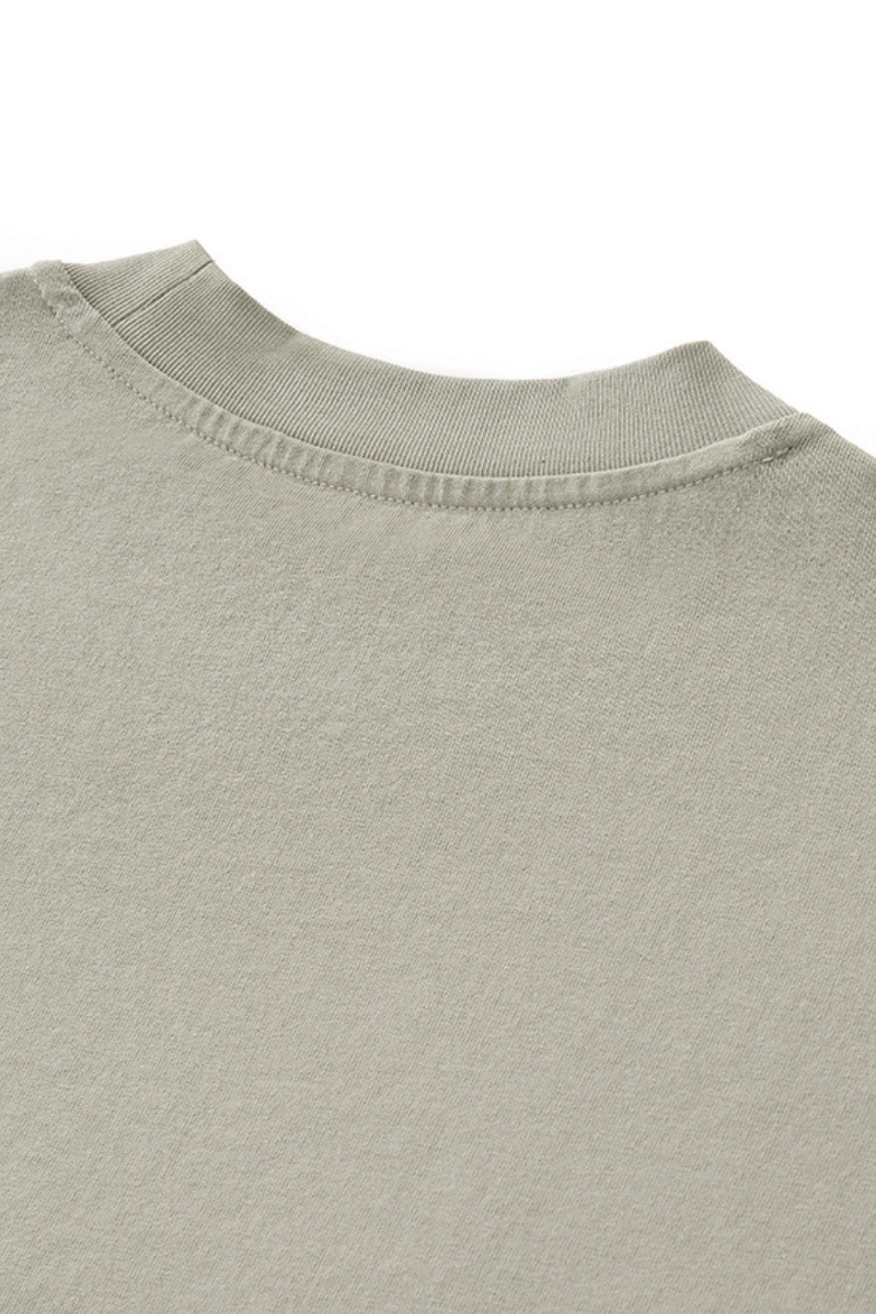 Men's Retro Cotton Drop-Shoulder Solid T-shirt