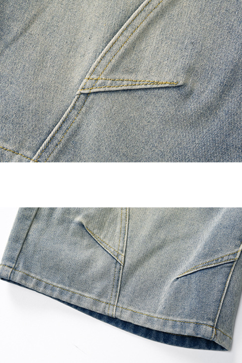 Men's SpringSummer Panel Washed 5" Jean Shorts - Retro Loose