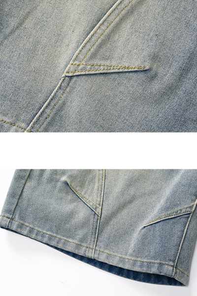 Men's SpringSummer Panel Washed 5" Jean Shorts - Retro Loose