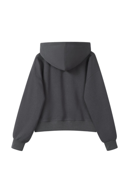 Women Fall 350gsm Cropped Drop Shoulder Pullover Hoodie